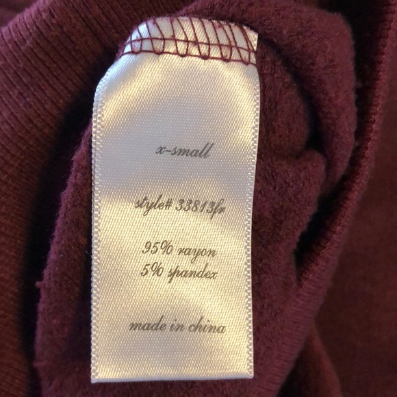 ALYA | Oversized Maroon Lace Up Sweatshirt Size XS - Picture 5 of 5